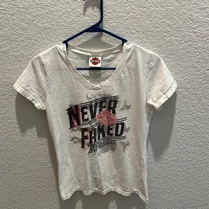 Harley Davidson Womens V Neck  Shirt